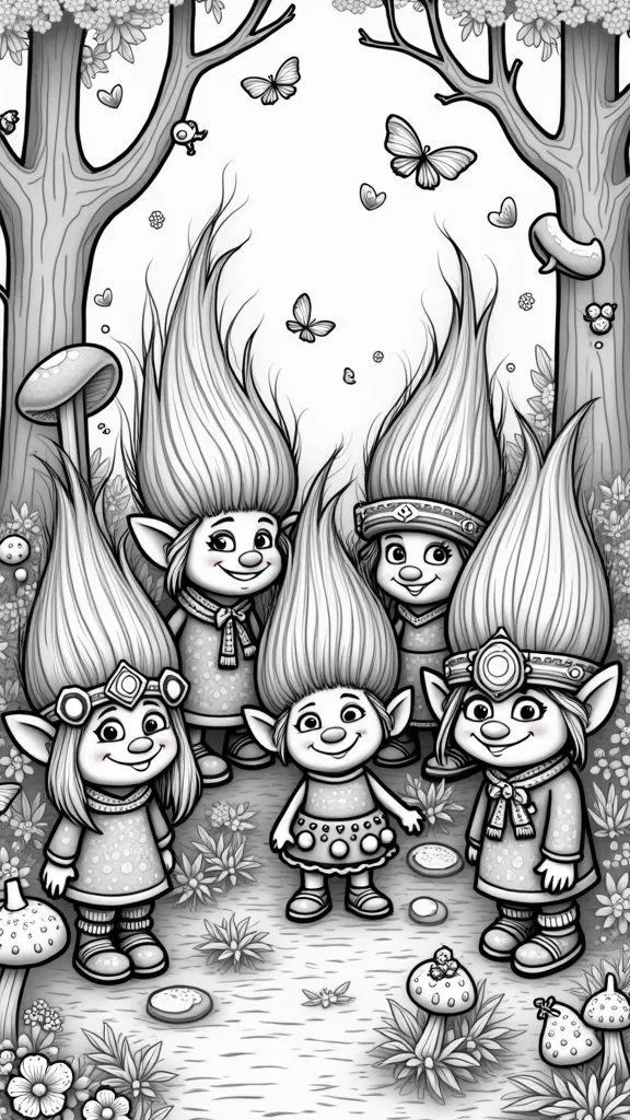 trolls 2 páginas para colorear